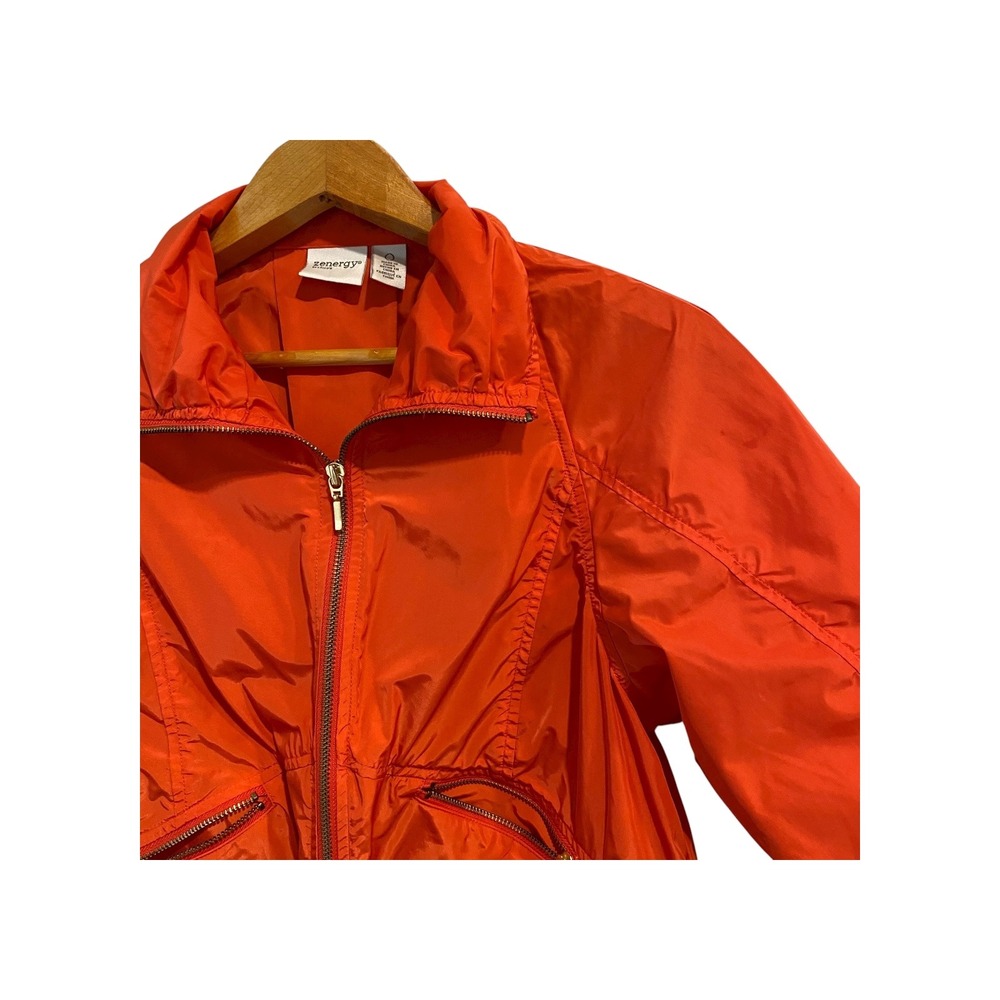 Zenergy‎ by Chico's Orange Lightweight Full Zip Jacket Size 0(small)